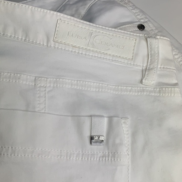 Luisa Cerano Soft Raw Hem Skinny Jeans White NWT - Picture 7 of 9